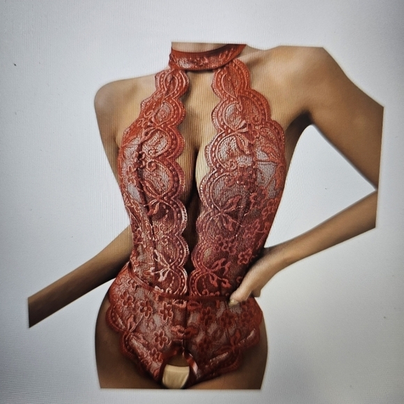 NEW Poteti Crotchless Red Lace Backless Bodysuit XXXL - Picture 2 of 10
